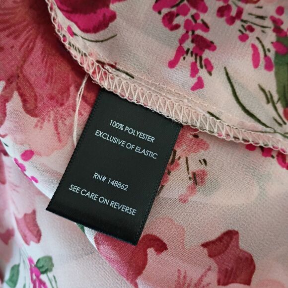 Torrid Smocked Mock Neck Long Sleeve Chiffon Floral Blouse 2X - Picture 7 of 8